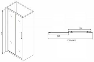 Душевая дверь ABBER Schwarzer Diamant 140см AG30140BH